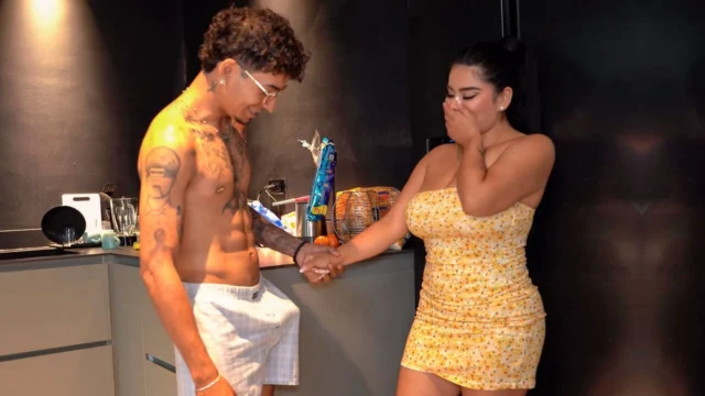 Maid helps her boss’s son with special treatment to get a raise – Thiago Lopez & Issane